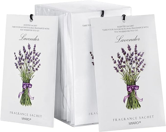 MYARO 12 Packs Lavender Scented Sachets Air Freshener for Drawer and Closet, Long-Lasting Sachets Bags Drawer deodorizers Fresh Scents, Home Fragrance for Lover