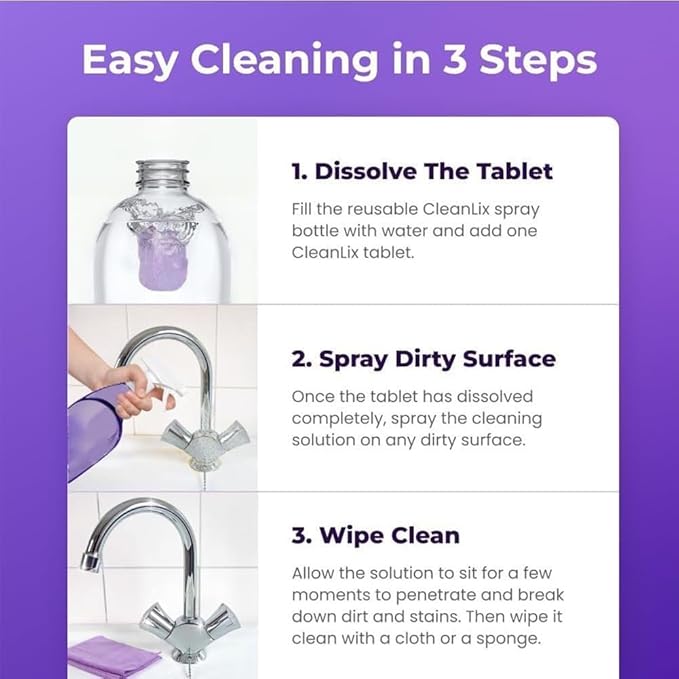 Drclean Spray Oven Cleaner,Dr Clean Spray Cleaner for Ovens,All-Purpose Cleaners,Multi-Surface Cleaners with Concentrated Cleaning Tablets,Nuroclean Sprays,Cleaning Sprays for Kitchen,Bathroom(30pcs)