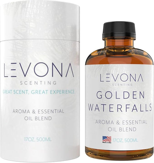 Levona Scent Pure Essential Oils for Diffusers for Home, Hotel & Office - Golden Waterfalls Essential Oils for Diffuser Oil and Humidifiers - Home Luxury Scents - Scented Fragrance Oil Blends