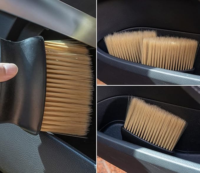 Auto Interior Dust Brush, Car Cleaning Brushes Duster, Soft Bristles Detailing Brush Dusting Tool for Automotive Dashboard, Air Conditioner Vents, Leather, Computer,Scratch Free