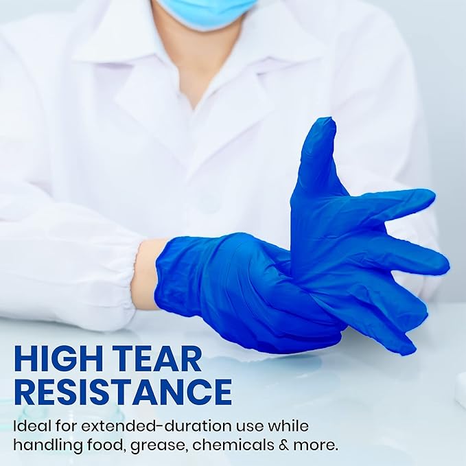 Blue Nitrile Gloves, Disposable Gloves, Comfortable, Powder Free, Latex Free