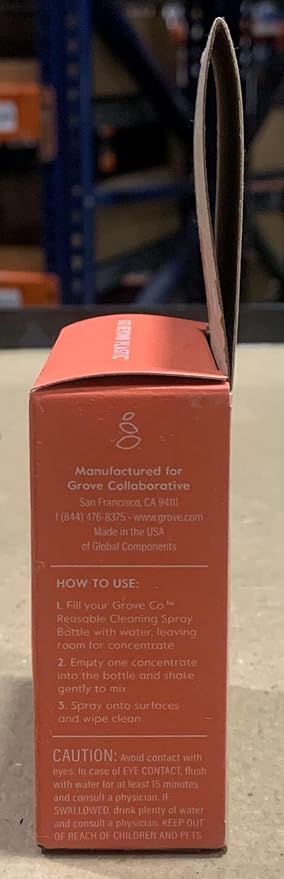 Grove Co. Multi-Purpose Cleaner, Refill Concentrate (2 x 1 Oz) + Glass Spray Bottle (16 Oz), Plant-based Household Cleaning Supplies Bundle, No Plastic Waste, Natural Lavender Blossom & Thyme Scent