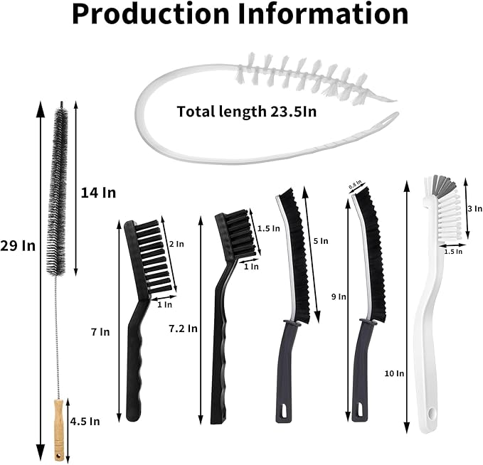 Washing Machine Crevice Cleaning Brush, 7 Pcs Cleaning Supplies Tools,Front Load Washer Machine Cleaner Accessories, 2 Pcs Drum Laundry Cleaner Brush and 5 Pcs Hard Brushes Crevice Parts Washer Brush