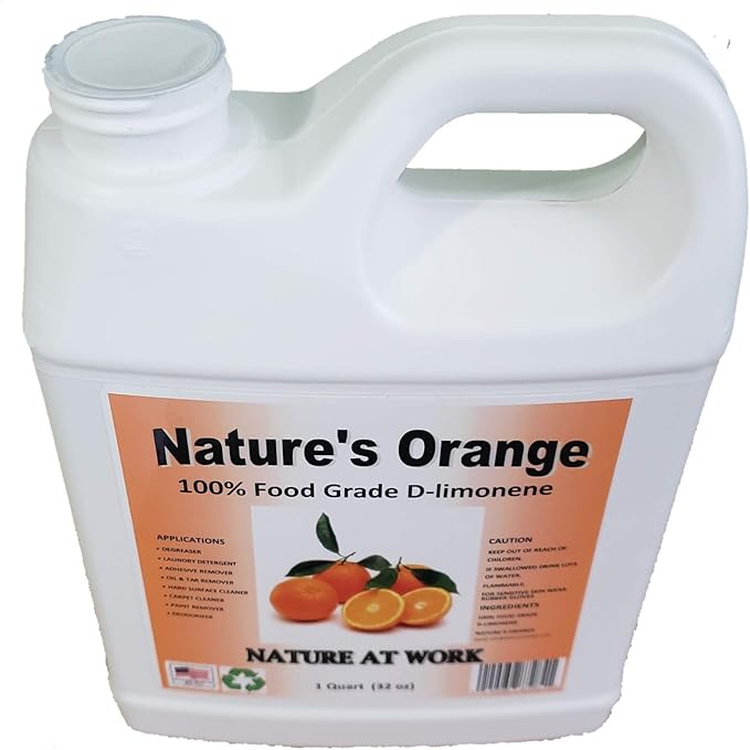 Nature's Orange 100% Pure Food Grade D-Limonene (Orange Oil Limonene Extract. Citrus Cleaner, Degreaser, and Deodorizer) 32 Fl. oz