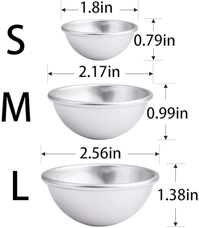 30PCS- Bath Bomb Mold Kit, 15 Set 3 Size Mold & Bath Bombs Press for DIY Making Supplies