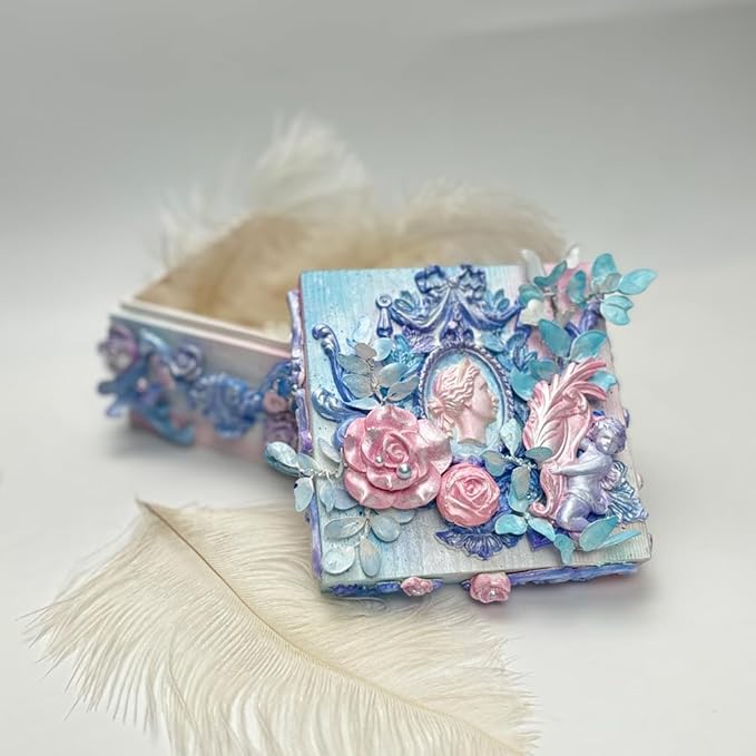 Art Molds for Polyclay Air Dry Clay Plaster Epoxy Resin Fondant Cake Decor Cameo Flourish