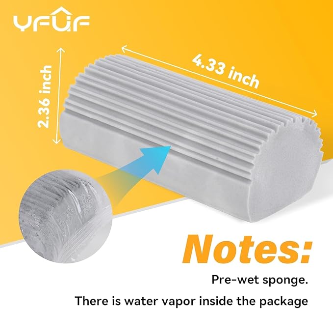 6-Pack Damp Clean Duster Sponge, Magic Sponge Eraser Baseboard Cleaner Tool, Dusters for Cleaning Blinds, Glass, Vents, Railings, Mirrors,Window Track Grooves and Faucets