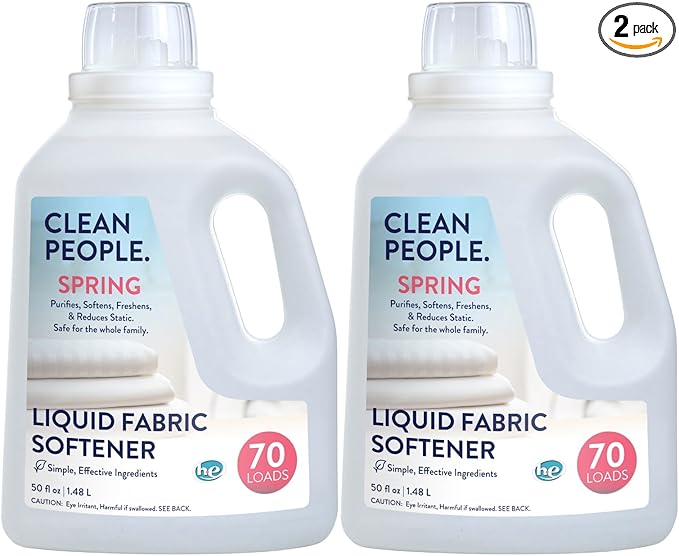 The Clean People Liquid Fabric Softener - Softens & Removes Static Cling - Vegan (100 Fl Oz, Spring)