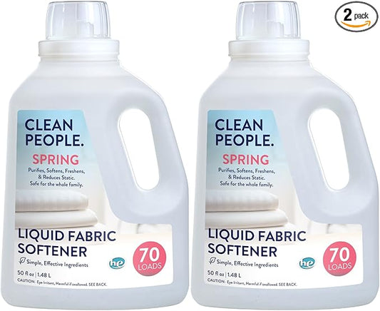 The Clean People Liquid Fabric Softener - Softens & Removes Static Cling - Vegan (100 Fl Oz, Spring)
