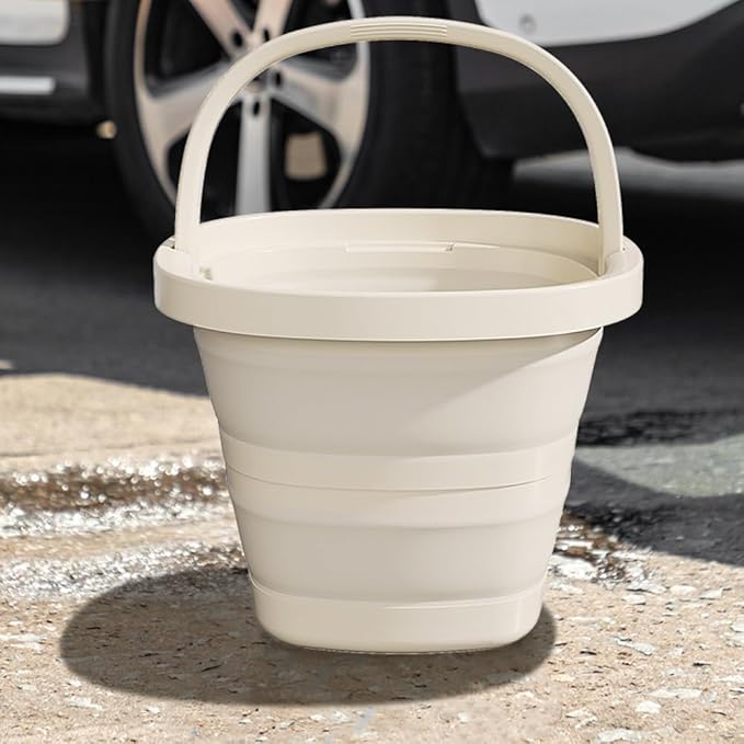 2.6 Gallon (10L) Collapsible Buckets,Large Capacity,Portable Foldable Water Pail for Outdoor Garden Cleaning, Car Washing, Camping, Fishing