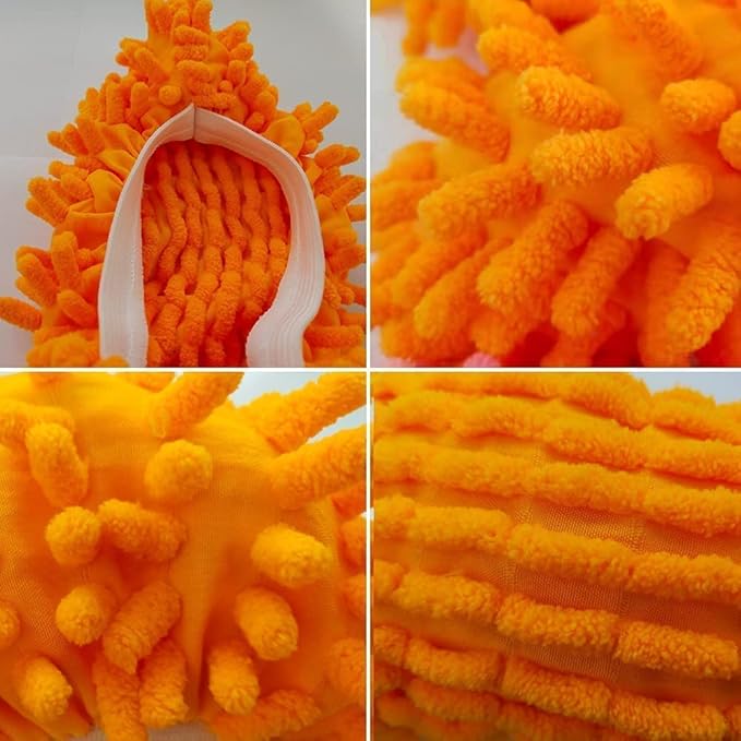 5 Pairs (10 Pieces) Multi-Function Dust Duster Mop Slippers Shoes Cover, Soft Washable Reusable Microfiber Foot Socks Floor Cleaning Tools Shoe Cover