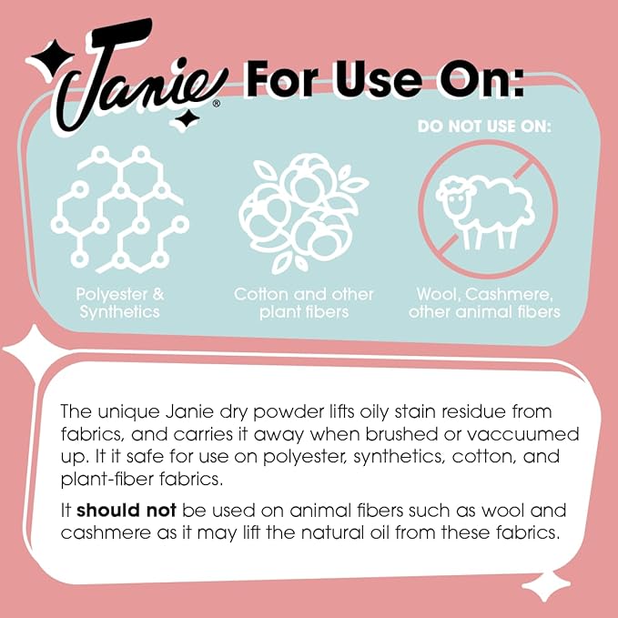 Janie Dry Stick Spot Cleaner (.4 oz) – Portable Instant Stain Remover Stick for Clothes – Magic Eraser Pen for Laundry, Travel, and On-the-Go Stain Removal – Compact, Safe, and Easy to Use