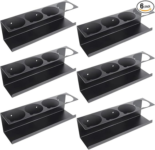 RealPlus Aerosol Spray Can Holder Rack Organizer, 4 Can Spray Bottle Holder Heavy-Duty Steel Wall Mounted for Garage and Workspace, Pack of 6