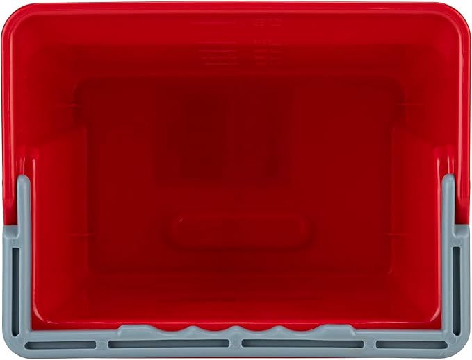 Restaurantware-Clean Tek Professional 6 Quart Cleaning Bucket, 1 Utility Pail with Handle - Heavy-Duty, Portable, Red Plastic Washing Pail, Perfect for Household, Outdoor, Car Wash and More