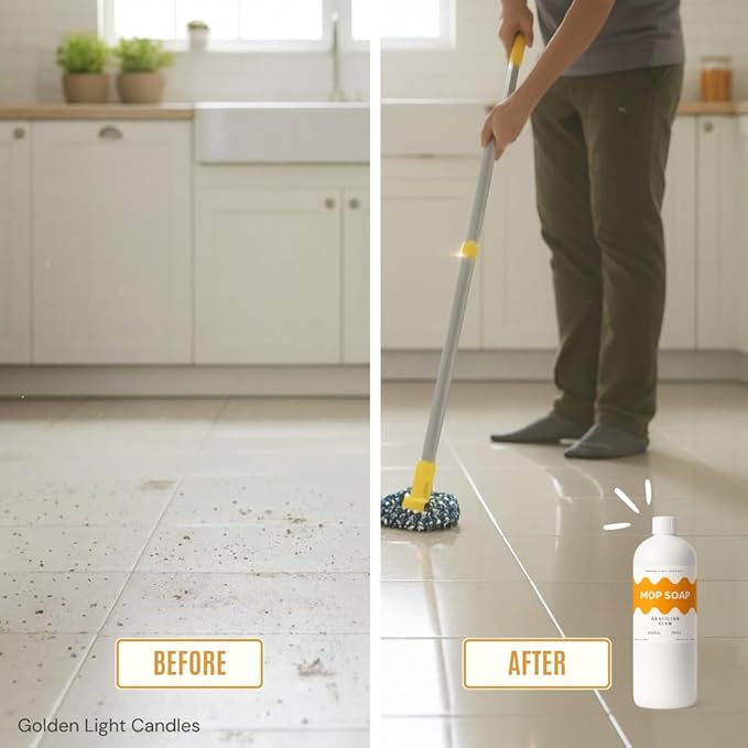 Mop Soap – Highly Scented Luxury Floor Cleaner Concentrate – Brazilian Glow Scent, Leaves Floors Shiny Without Residue – Multi-Surface Floor Mopping Solution, Made in USA, 32 oz