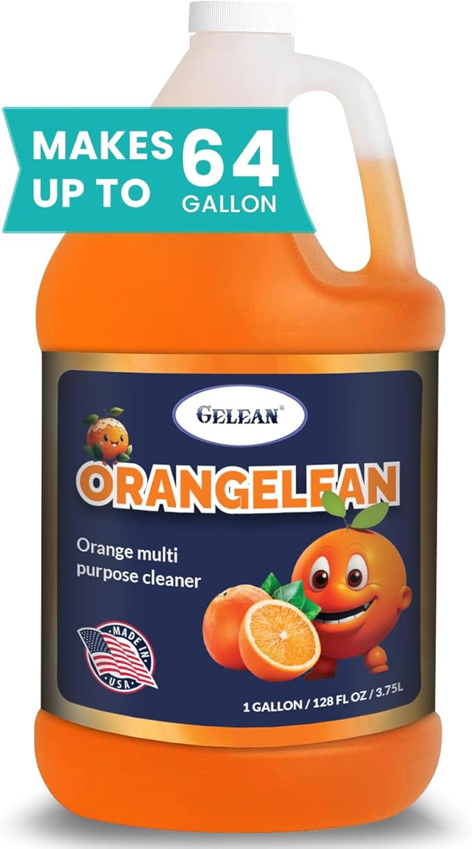 Multi Purpose Cleaner Pet Odor eliminator - Concentrate MAKES 64 GALLON - MADE IN USA- pH Neutral - ORANGELEAN Strong Odor Floor Cleaner - Orange Stain Remover 128 oz