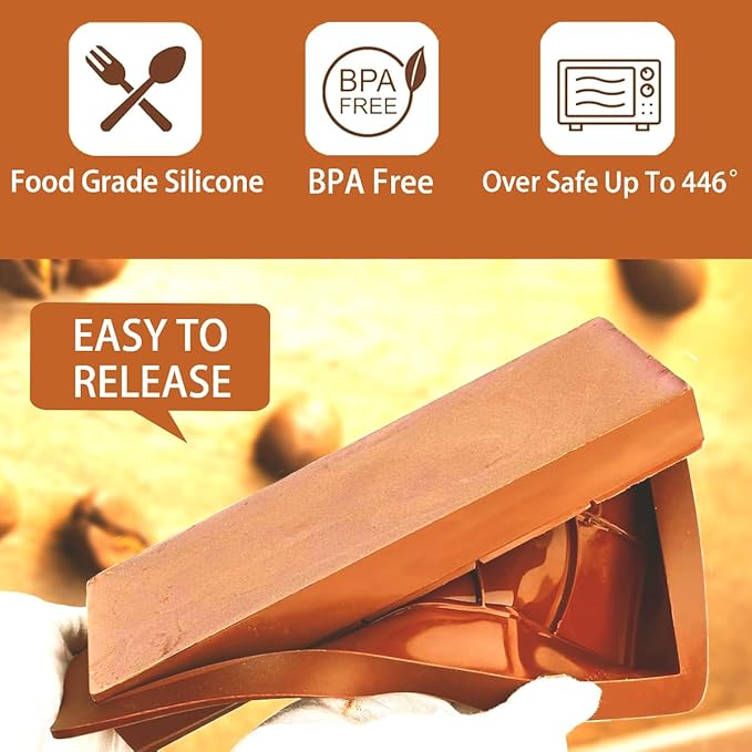 Dubai Chocolate Molds Silicone, 1 Inch Deep Chocolate Bar Mold for Candy Bar，Desserts，Homemade Snack Baking Mold - Set of 1