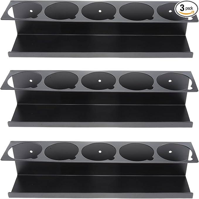 RealPlus Aerosol Spray Can Holder Rack Organizer, 5 Can Spray Bottle Holder Heavy-Duty Steel Wall Mounted for Garage and Workspace, Pack of 3