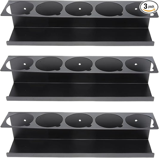 RealPlus Aerosol Spray Can Holder Rack Organizer, 5 Can Spray Bottle Holder Heavy-Duty Steel Wall Mounted for Garage and Workspace, Pack of 3