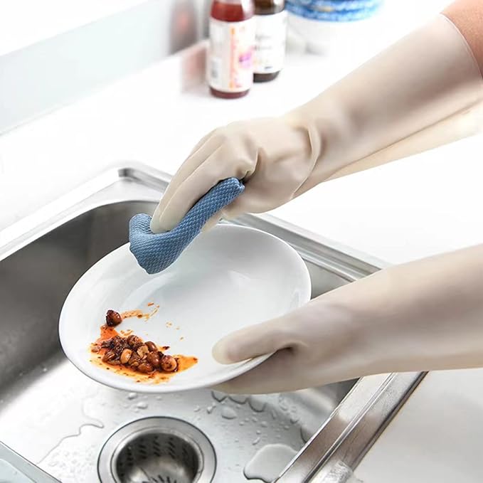 Cleaning Gloves,Dish Gloves,Gloves for Washing Dishes,Heavy-Duty, Durable, Non-Slip,Long Service Life,3 Pairs
