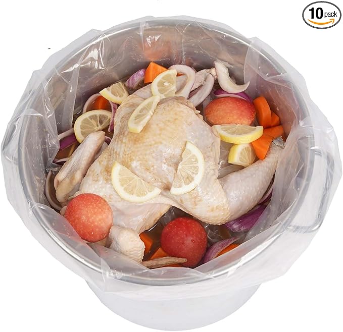 5 Gallon Bucket Liner Bags,10 Pack, Brining Bags for Turkey - Food Grade, BPA Free, Turkey Brine Bag with 50lb Wet Load Capacity, 21" W X 30" H, Heavy Duty Leak Proof Food Storage Bags