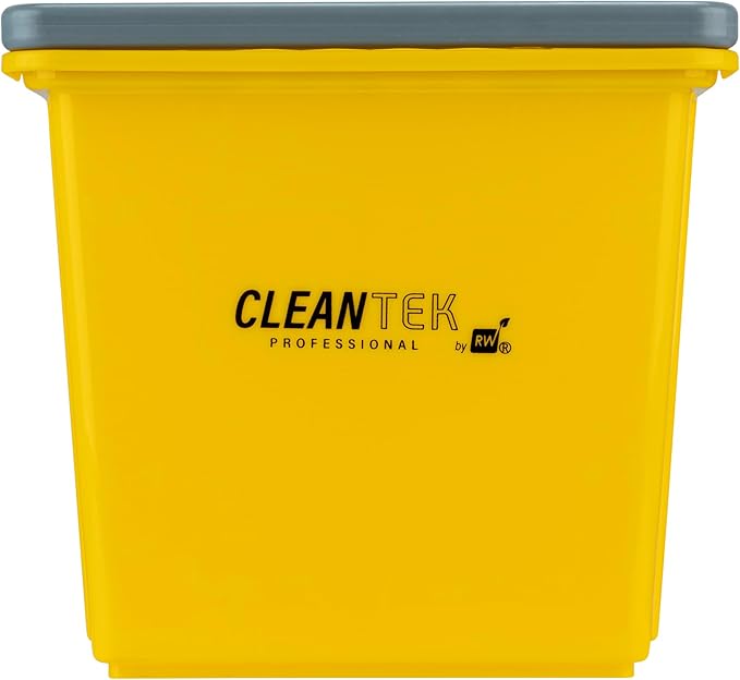 Restaurantware-Clean Tek Professional 6 Quart Cleaning Bucket, 1 Utility Pail with Handle - Heavy-Duty, Portable, Yellow Plastic Washing Pail, Perfect for Household, Outdoor, Car Wash and More