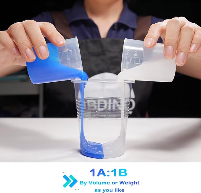 BBDINO Silicone Mold Making Kit 30A, Mold-Making Silicon Rubber 1 Gallon/10 Lbs/160 Oz Liquid Silicon for Molds Making, 1:1 by Volume, Ideal for Silicone, Resins, Soap, Concrete, Wax Molding