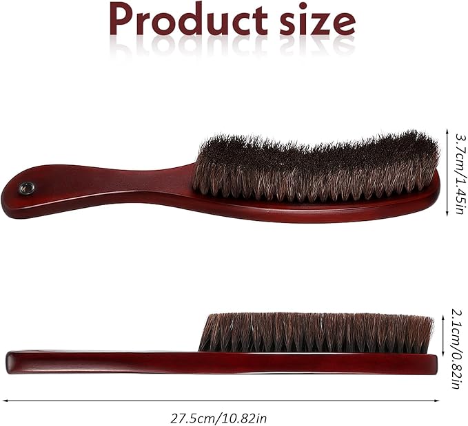 Clothes Brush, Wood Felt Brush, Horsehair Felt Hat Brushes, Remove Pet Hair Dust, Wooden Cowboy Hat Horse Hair Brushes for Suits Suede Clothes Furniture