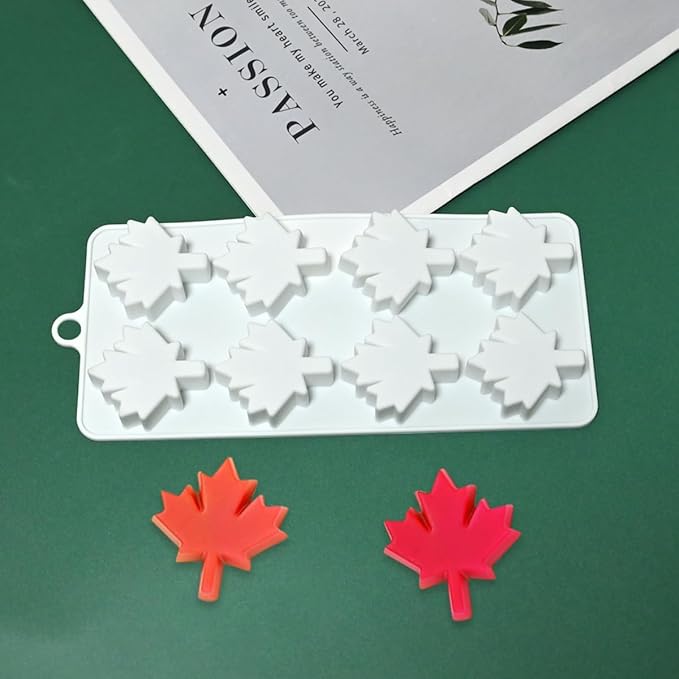 mostsom Maple Leaf Silicone Mousse Mold for Chocolate, Cake, Jelly, Truffle & Ice Cube Non-Stick Baking Molds Easy Release Baking, Candy Making (D_ Maple Leaf)