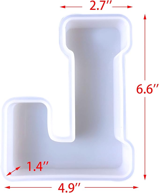 ESEDAGE 6 inch 26 Pack English Alphabet Silicone Letter Mold - Capital & Large Letter Resin Casting Mold