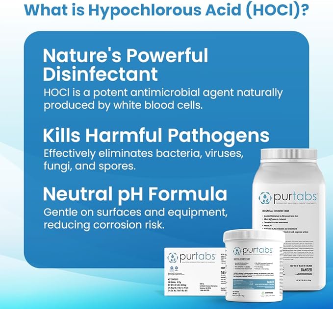 13.1G Sporicidal NaDCC Tablet Disinfectant - Multipurpose, Concentrated Dissolving Tabs for Bulk Solution, Use with Protexus Handheld Electrostatic Sprayers for Cleaning and Disinfecting