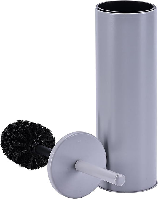 Deep & Sturdy Toilet Bowl Brush with Holder - Durable Scrubbing - Toilet Cleaners - Household Essentials - Bathroom Cleaner - Cleaning Supplies - Household Supplies, Matte Gray