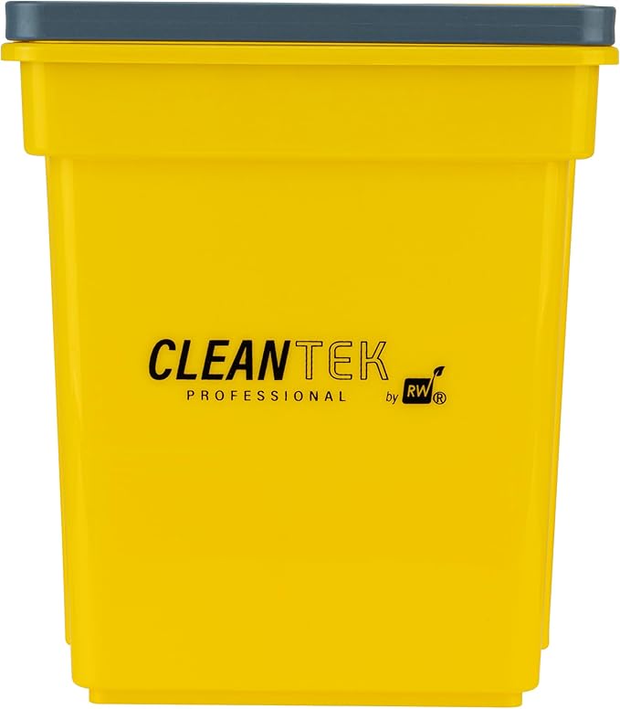 Restaurantware-Clean Tek Professional 4 Quart Cleaning Bucket, 1 Utility Pail with Handle - Heavy-Duty, Portable, Yellow Plastic Washing Pail, Perfect for Household, Outdoor, Car Wash and More