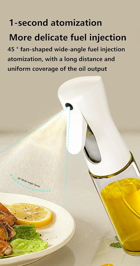 Press the fuel spray bottle,Oil Sprayer for Cooking, 220ml /7.44oz Glass Olive Oil Sprayer, Continuous Spray with Portion Control, Oil Dispenser Bottle for Kitchen, Air Fryer, Frying, Salad, Grill.