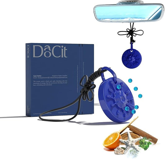 Car Air Freshener Hanging Essential Oil Diffuser with Bead Release Design, 40+ Days Long Lasting Scent for Men & Women, 7 Original + 14 Refills for Car/Home/Office, Ocean