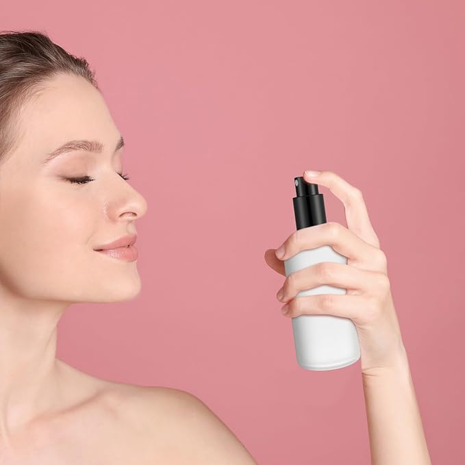 Tessco for you 20 Pcs 3.4 oz/100 ml Glass Spray Bottles Empty Perfume Atomizer Refillable Clear Decorative Empty Bottles with Fine Mist Sprayer Pump for Face Body Travel(Black)