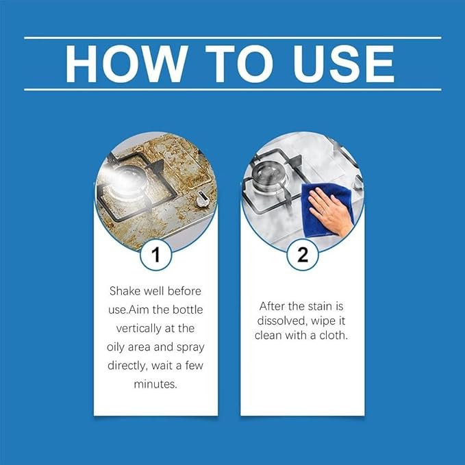 Oven cleaner Kitchen,Heavy Oil Cleaner, 2025 Upgrade Multipurpose Grease Remover, Durable Stain Cleaning Agent for Kitchen Surfaces, Portable Degreasing Spray 500ML