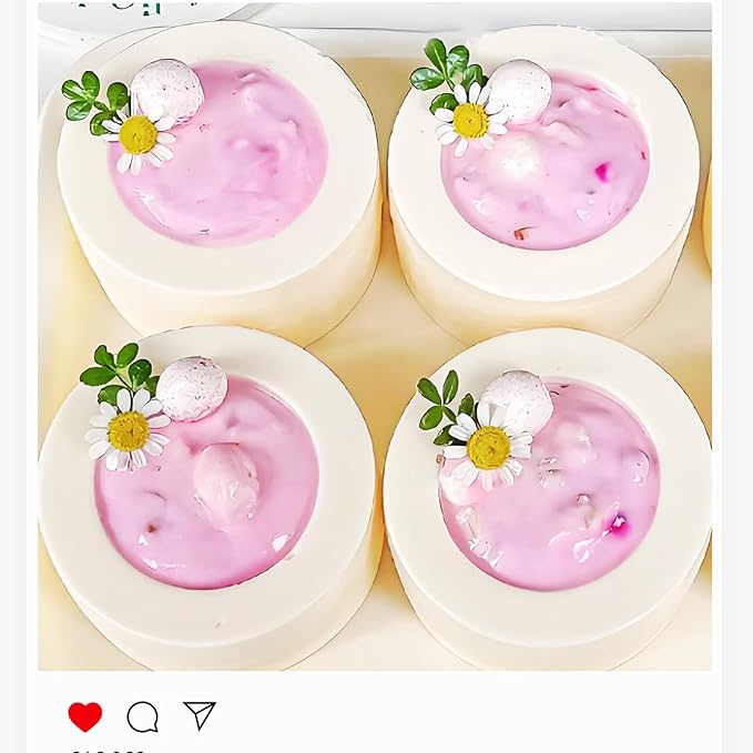 Large Mousse Chocolate Silicone Molds, 6-Cavity Round Ice Shot Glass Molds for Ice Shot Glass Cookie Candy Dessert Pudding Dessert Pan