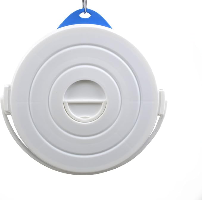 SAMMART Set of 2-10L (2.64Gallon) Collapsible Fishing Bucket Locking Lid, 31cm Dia. (2, Blue)