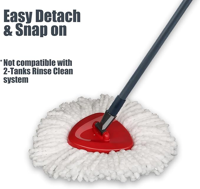 6 Pack Mop Head Replacement Compatible with O Ceda EasyWring Spin Mop Replace Refills for Ocedar, Deep Cleaning Machine Washable and Easy-to-Replace