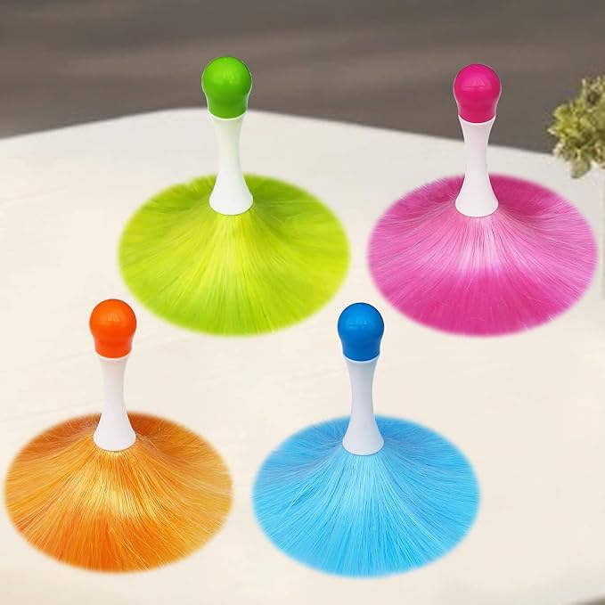 4 Pack 8" Hand Grips Microfiber Washable Duster,Electrostatic Feather Duster Brush,Cleaning Supplies for Book,Screen,Sofa,Car,Furniture,Photo Frames,Attracts Dust Like a Magnet Color