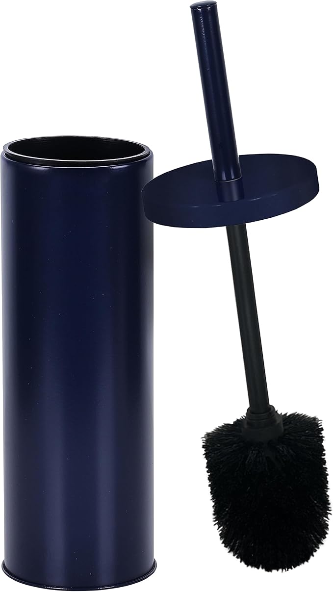 Deep & Sturdy Toilet Bowl Brush with Holder - Durable Scrubbing - Toilet Cleaners - Household Essentials - Bathroom Cleaner - Cleaning Supplies - Household Supplies, Matte Navy