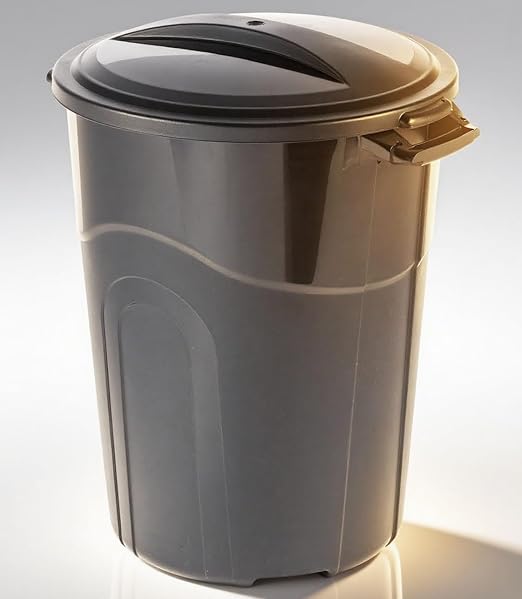 32 Gallon Heavy Duty Plastic Outdoor Trash Can with Lid, Lock & Easy-Carry Handles – Suitable for Indoor/Outdoor, Kitchen, Yard, Garage & Office