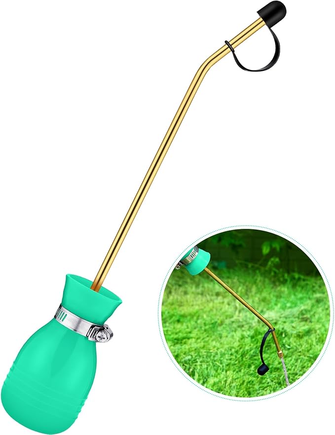 Boao Diatomaceous Earth Powder Duster Bulb Duster Sprayer 3.5 oz with Long Copper Garden Powder Applicator Dispenser for Organic Gardening Agricultural Supplies(Light Green)