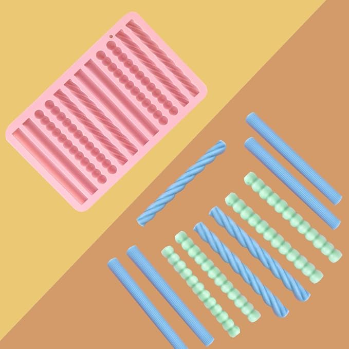 2Pcs oat bar mold - 12 long biscuit molds- Chocolate silicone mold for baking candies/energy bars, cheesecake, dried fruit cereal cookies (2, Pink)