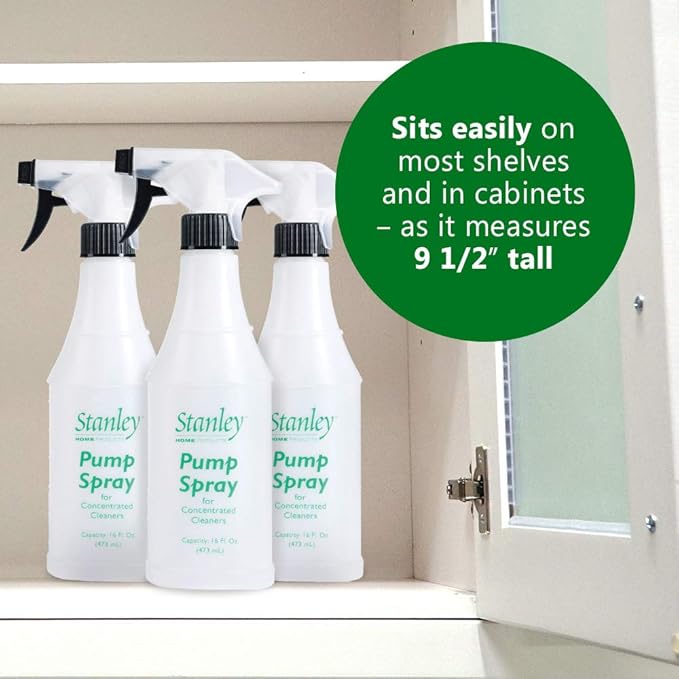 STANLEY HOME PRODUCTS Pump Spray Bottle – Convenient Easy-to-Hold Bottle with Sprayer to Dilute Concentrated Cleaners (3 Spray Bottles)