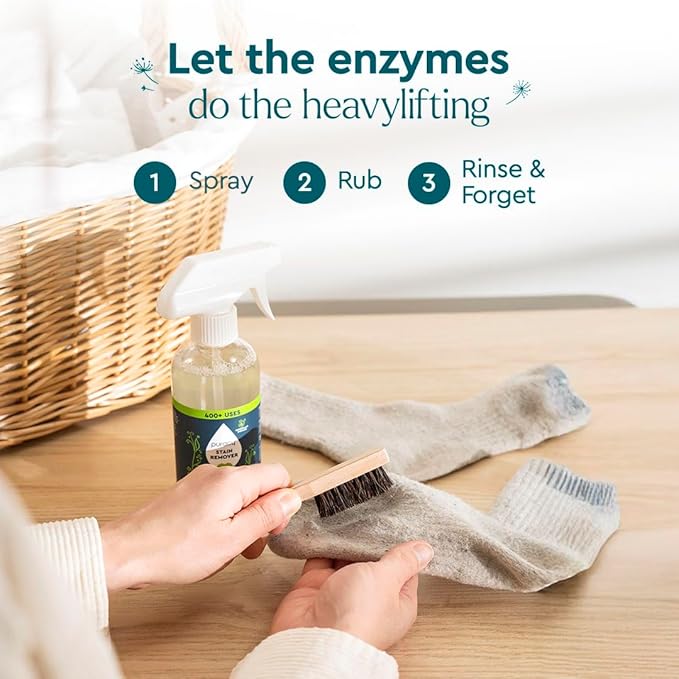 Puracy Stain Remover Spray, Natural Travel and Laundry Stain Cleaner for Clothes, Baby & Kids Stains, Oil & Fabric Spot Cleaner (Unscented, 4 oz)