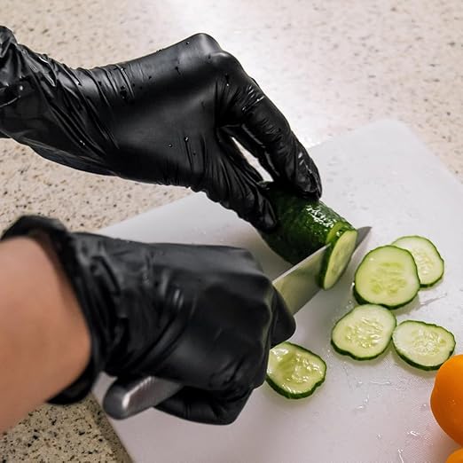 ForPro Disposable Nitrile Exam Gloves, Medical Grade, 4 Mil Extra Protection, Powder-Free, Latex-Free, Non-Sterile, Food Safe, Black, X-Large, 100-Count