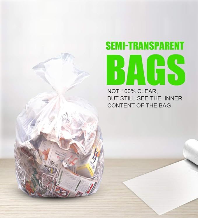 Small Clear Trash Bags – FORID 2.6 Gallon Garbage Bags Wastebasket Bin Liners 220 Count Plastic Trash Bags for Bathroom Bedroom Office Garbage Can (220 count)