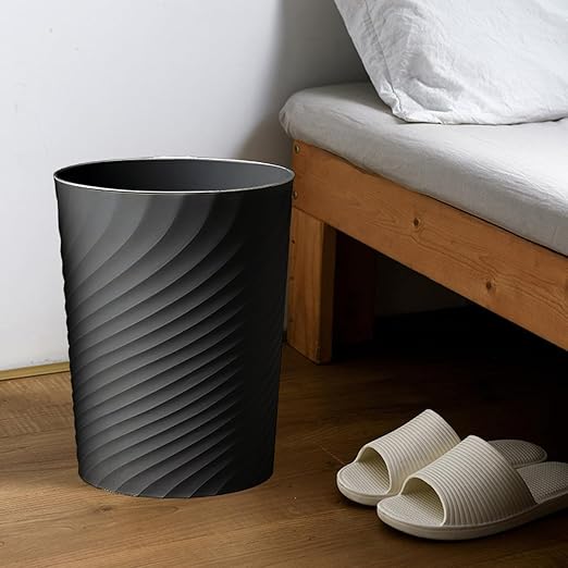 2 Pcak Small Bathroom Trash Can 1.8 Gallon Waste Basket Garbage Can for Bedroom Office Kitchen, Black